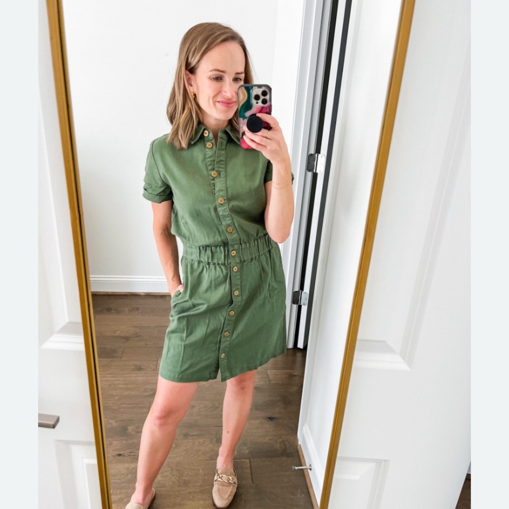 NWT J Crew Button Front Chino Dress